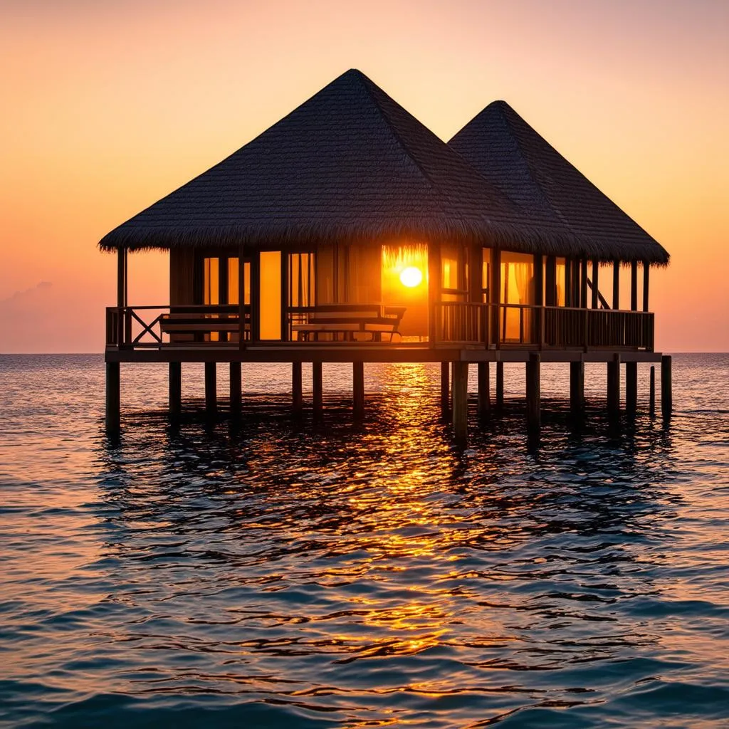 Overwater Bungalow in the Maldives with ocean view