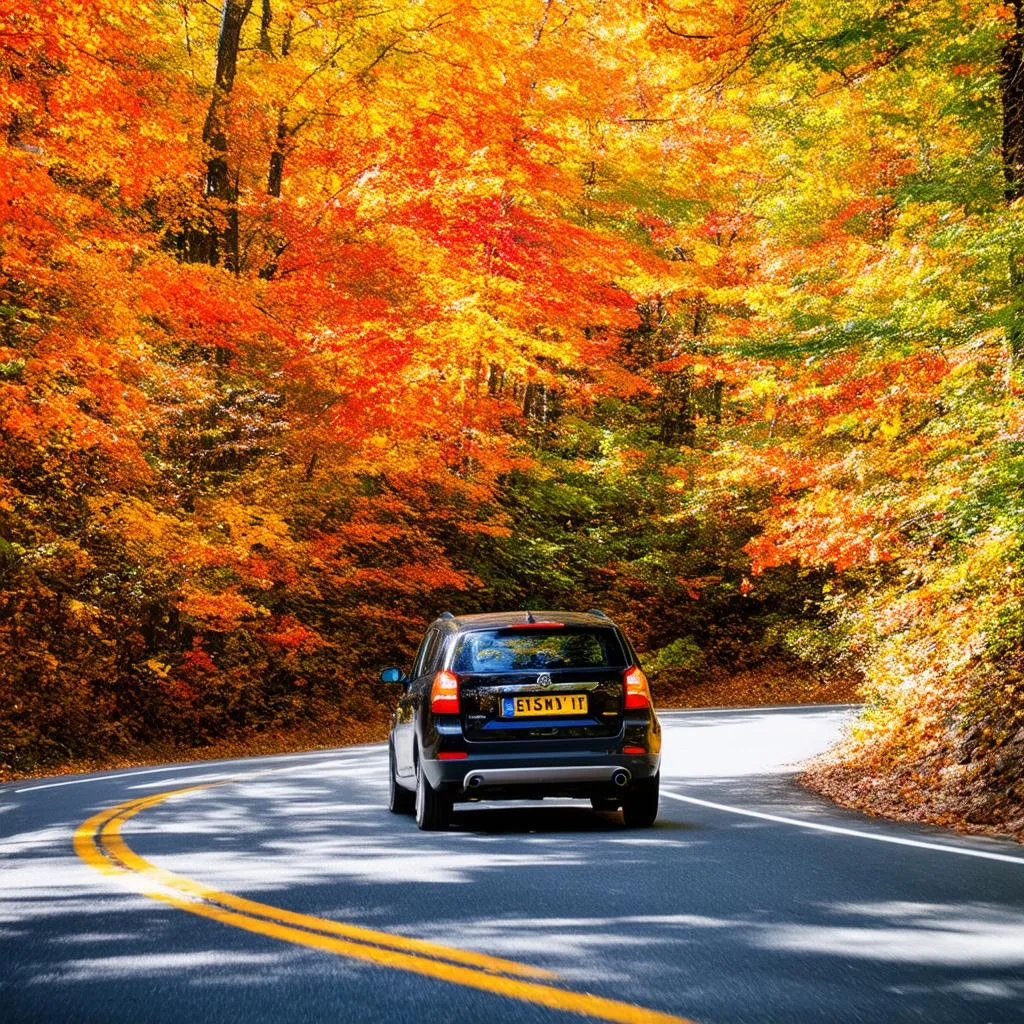 Scenic road trip through Massachusetts fall foliage