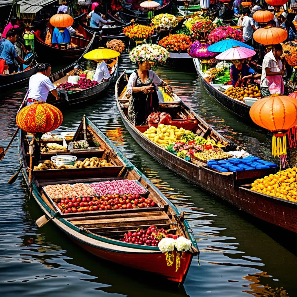 Mekong Delta Floating Market during Tet