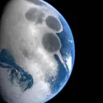 Moon orbiting Earth