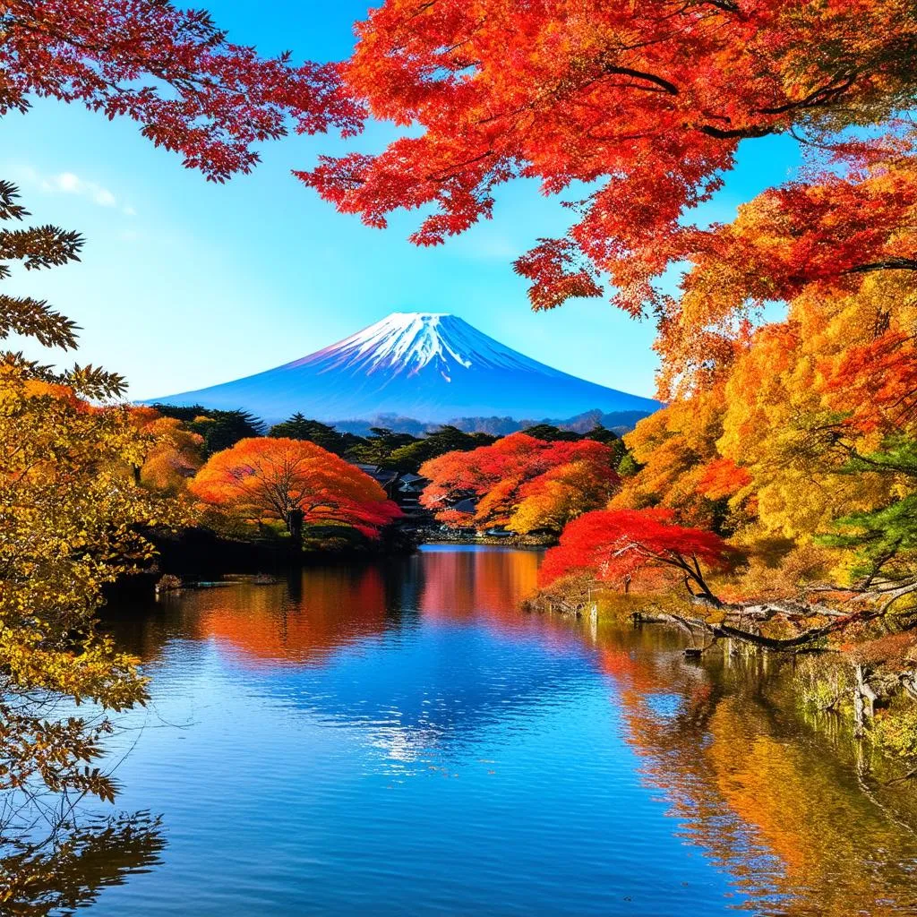 Mount Fuji Lake Reflection