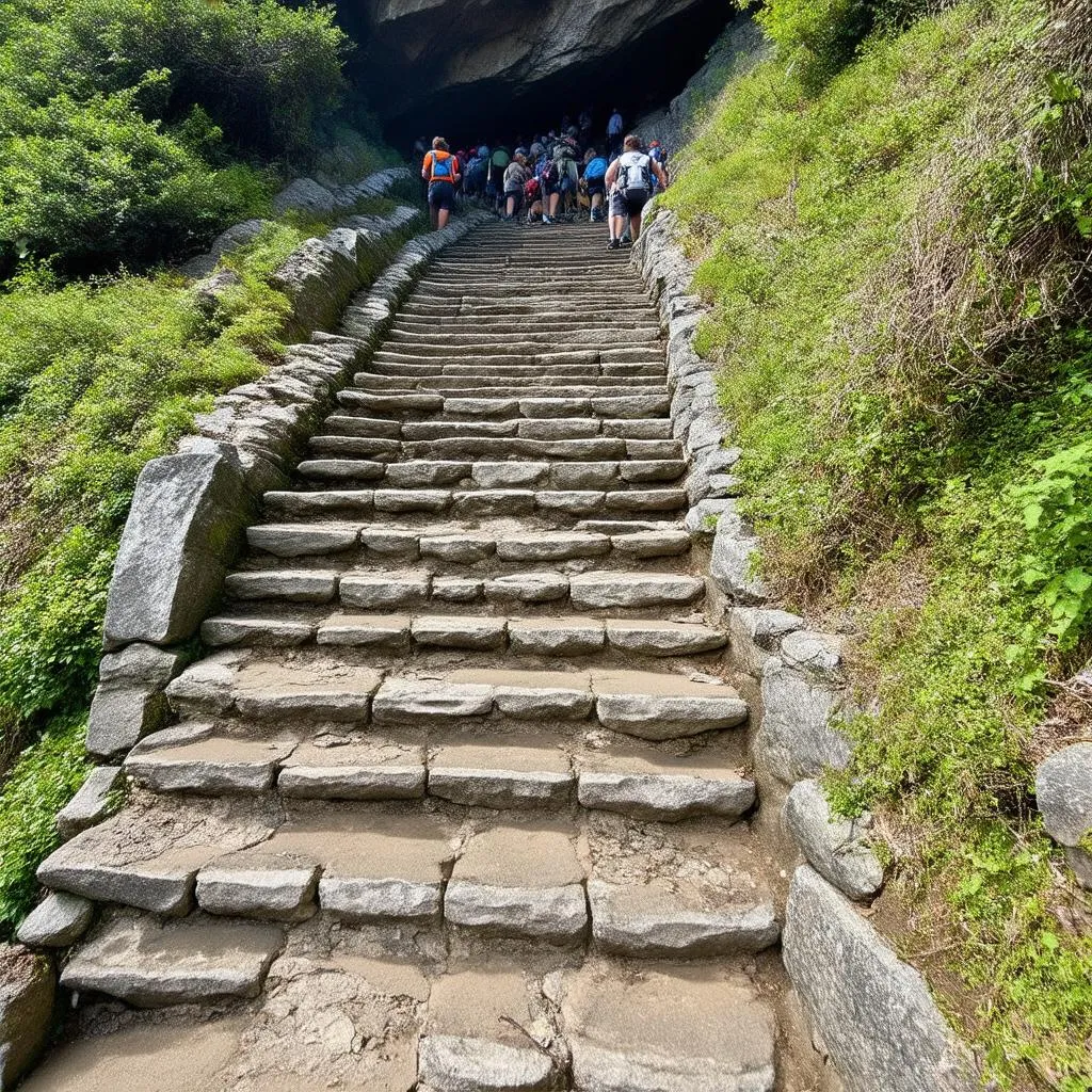 Stone steps leading up the mountain