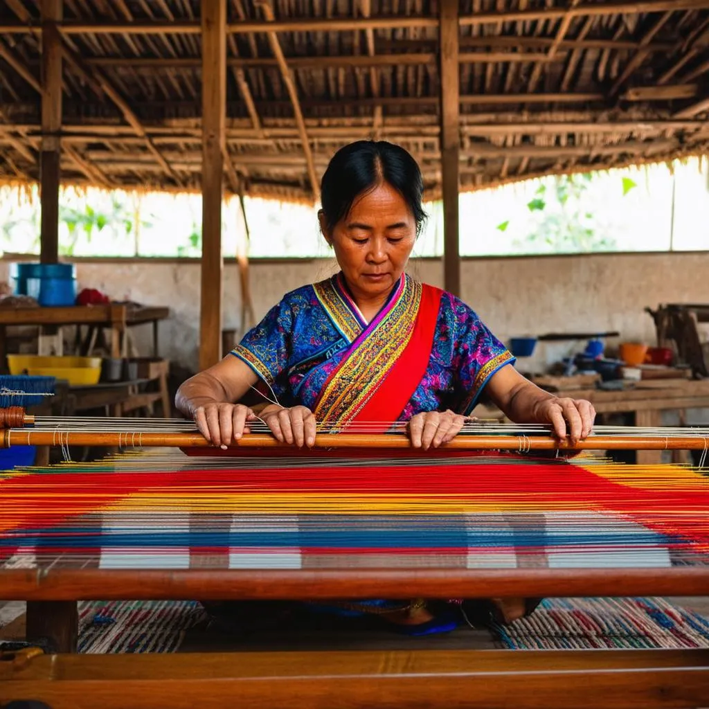 Artisan weaving in Nam Dong