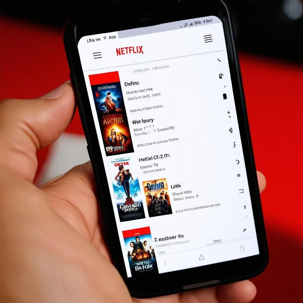 Smartphone with Netflix app