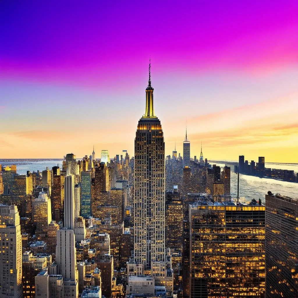 New York City at sunset