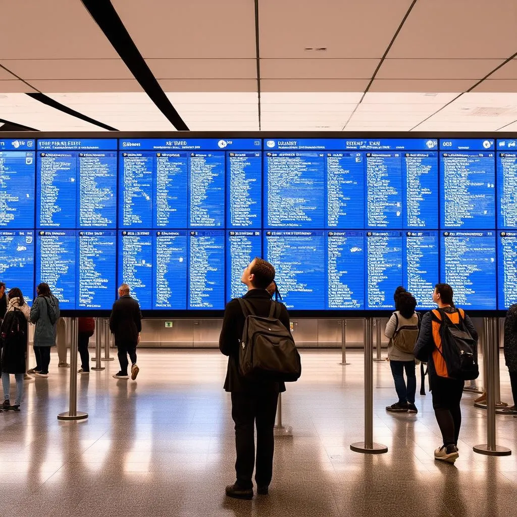 Passenger Looking at Departures