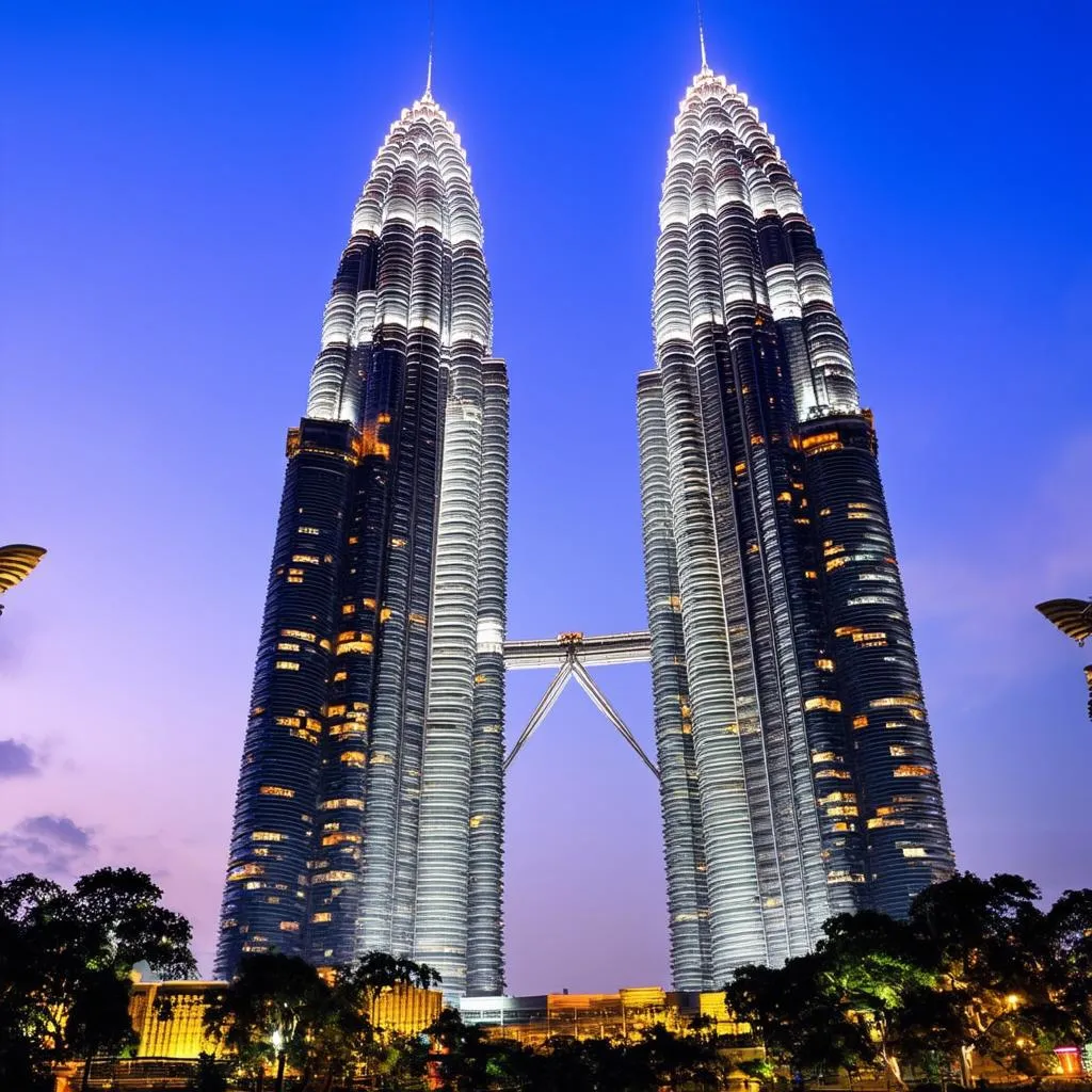 Petronas Twin Towers at dusk