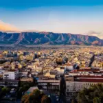 Quito cityscape at sunset