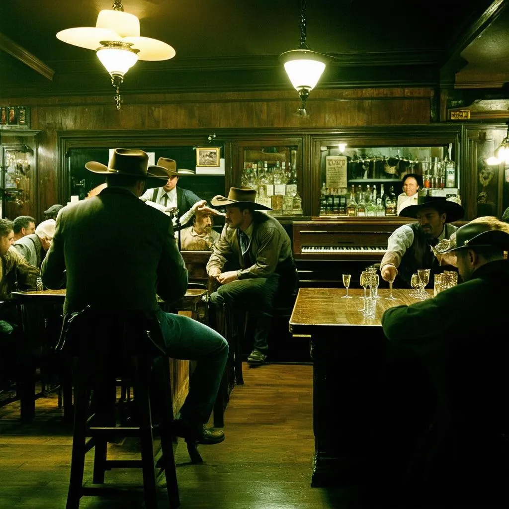 A scene from Have Gun Will Travel set in a saloon.