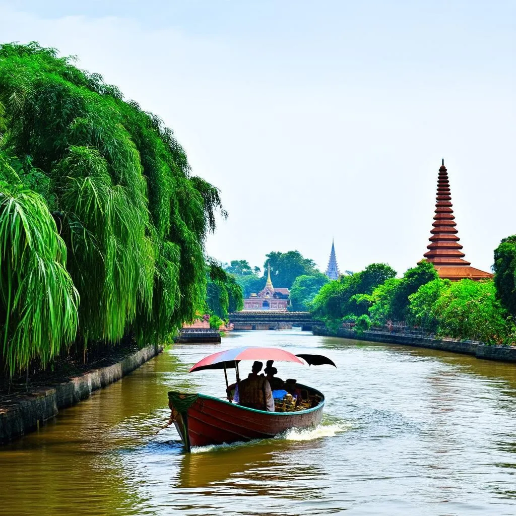 A traditional Vietnamese boat on the Perfume River