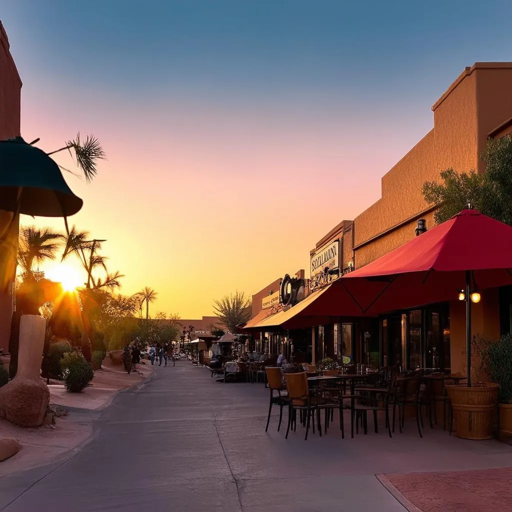 Old Town Scottsdale at sunset