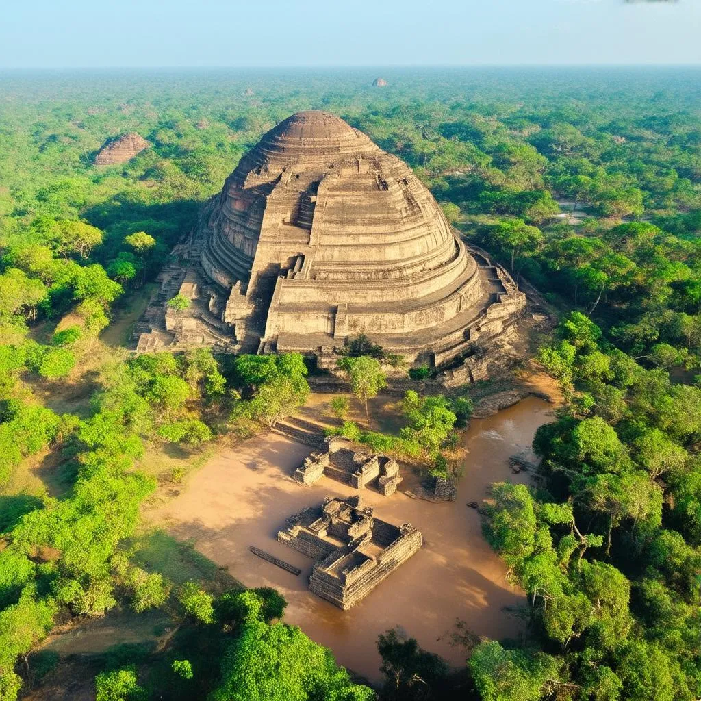 Sigiriya Rock Fortress from Above