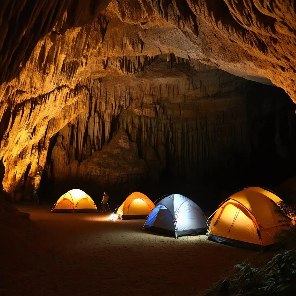 Campsite inside Son Doong Cave