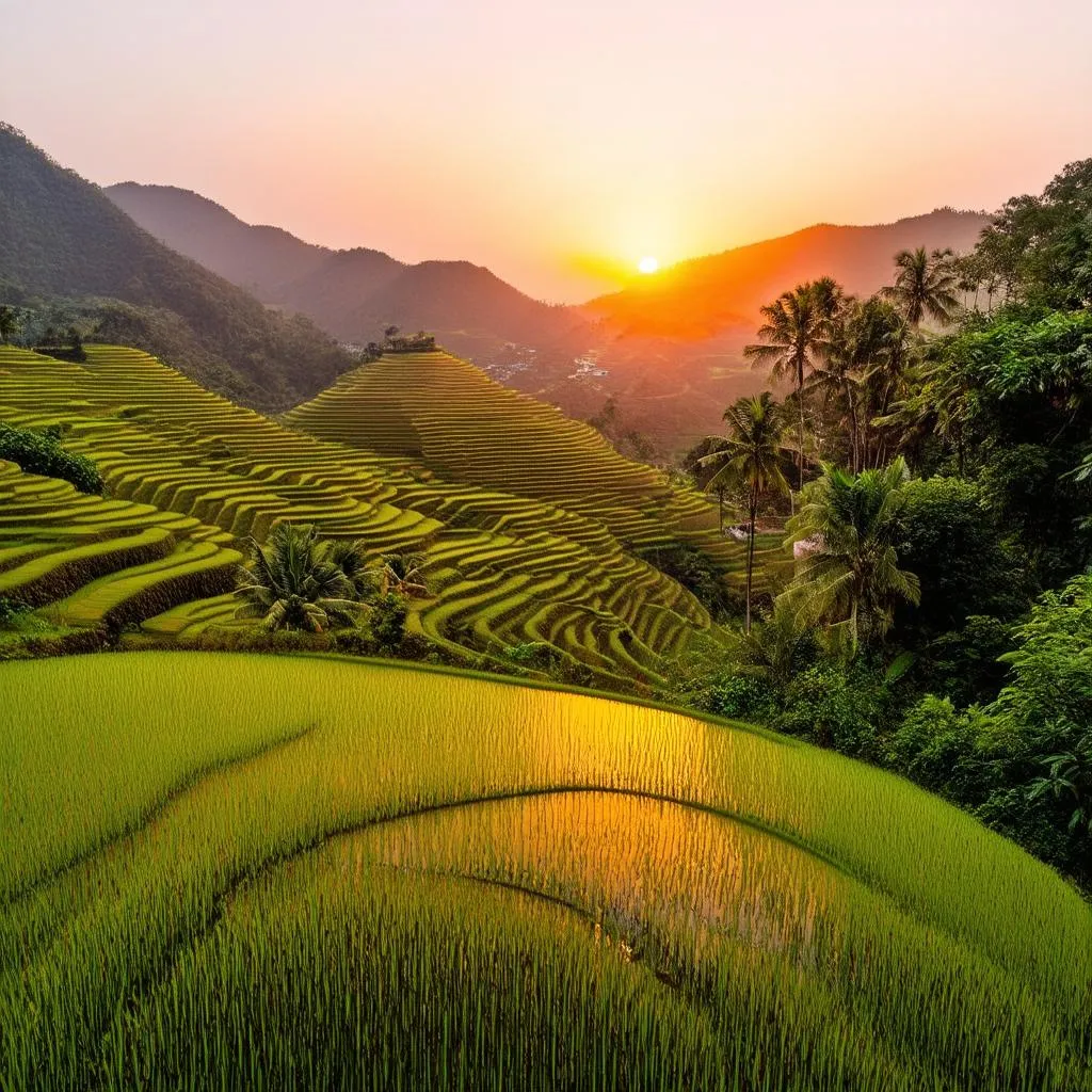 Sapa Valley at Sunset