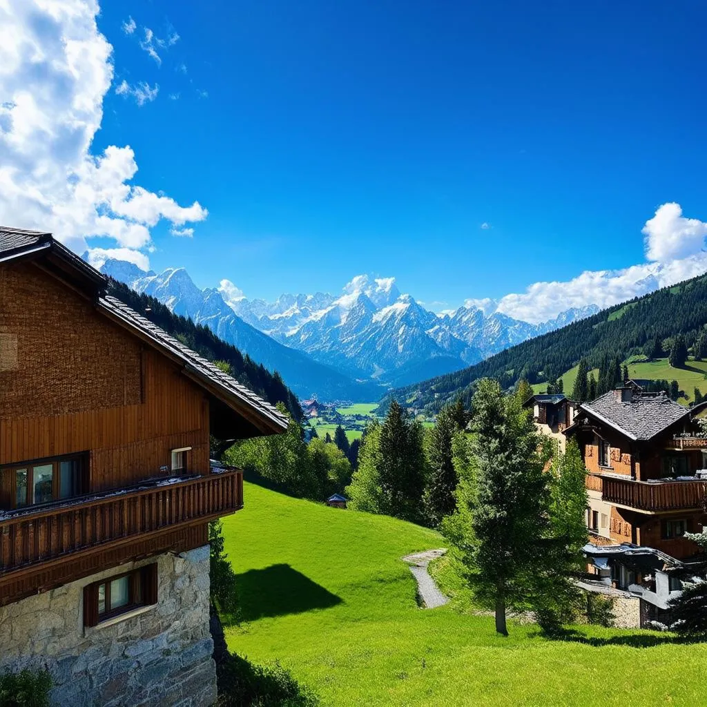 Panoramic View of the Swiss Alps