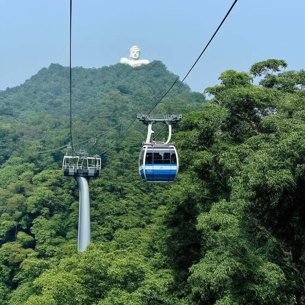 Cable Car Ride at Ta Cu Mountain