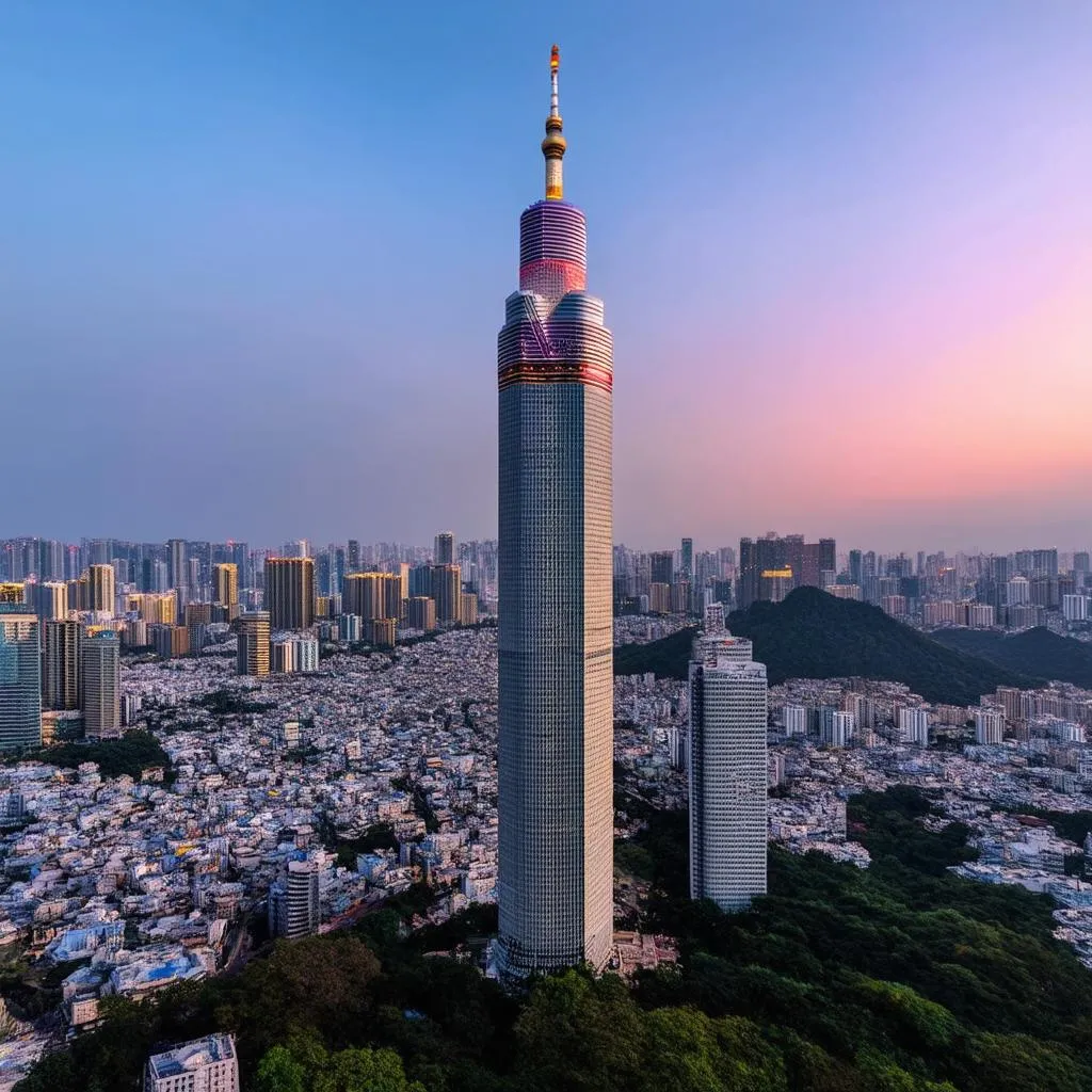 Taipei 101 at sunset