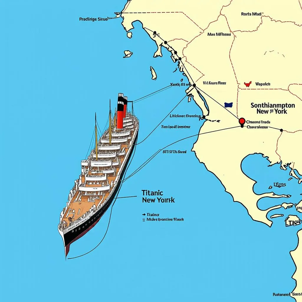 Titanic Route Map