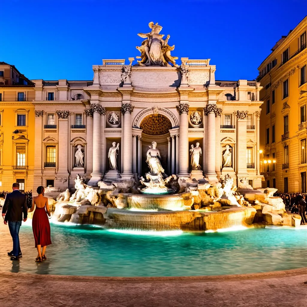 Trevi Fountain at Night