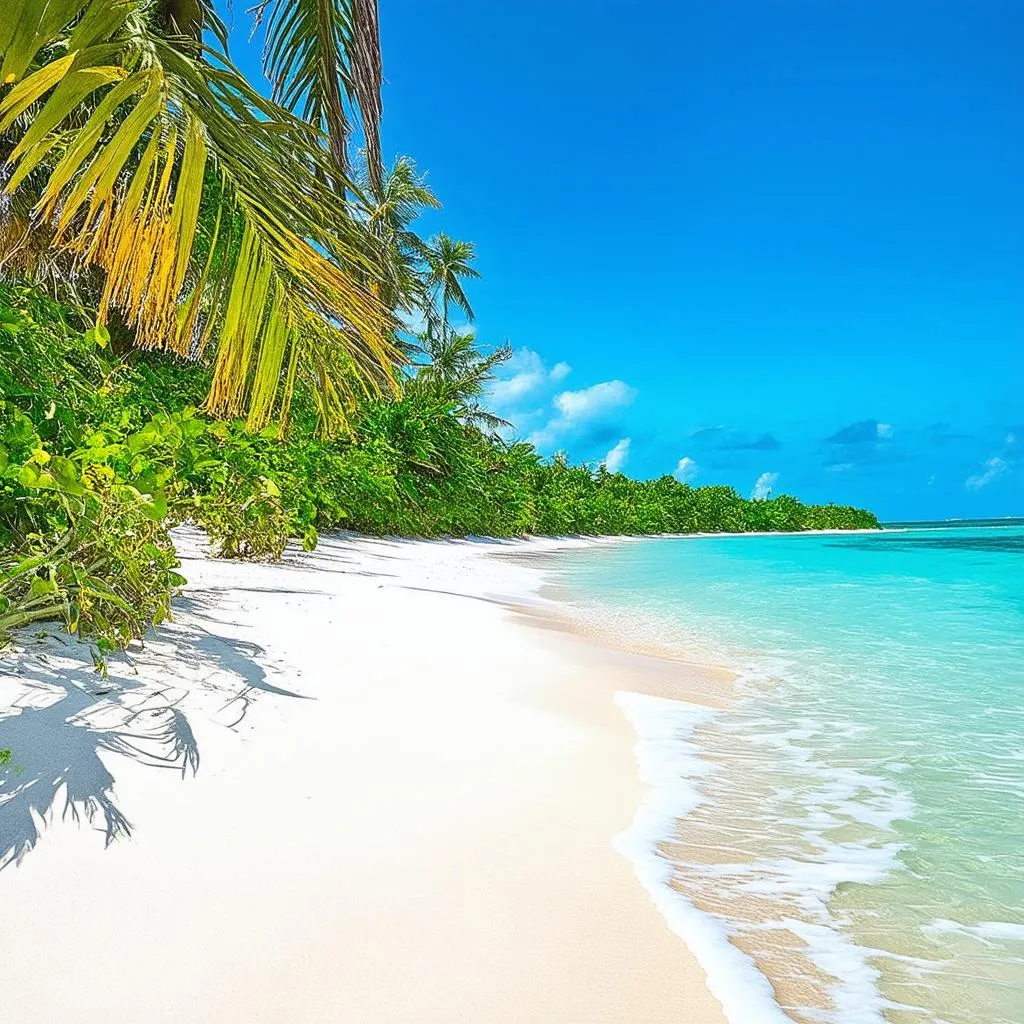 Idyllic Venezuelan Beach with Palm Trees