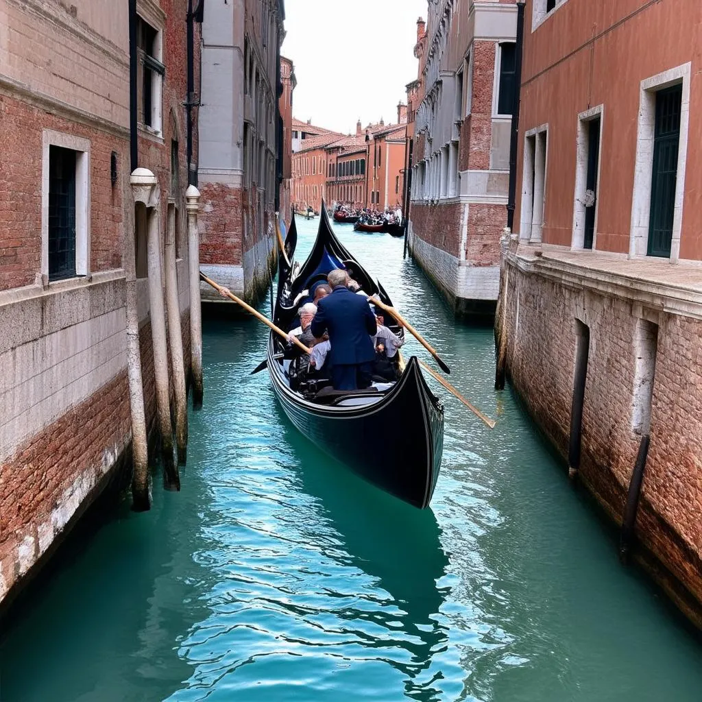 Romantic gondola ride in Venice