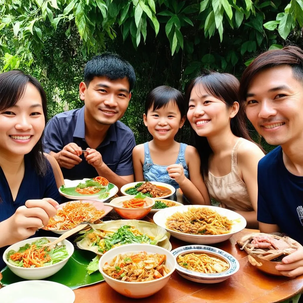 Family meal in Vietnam