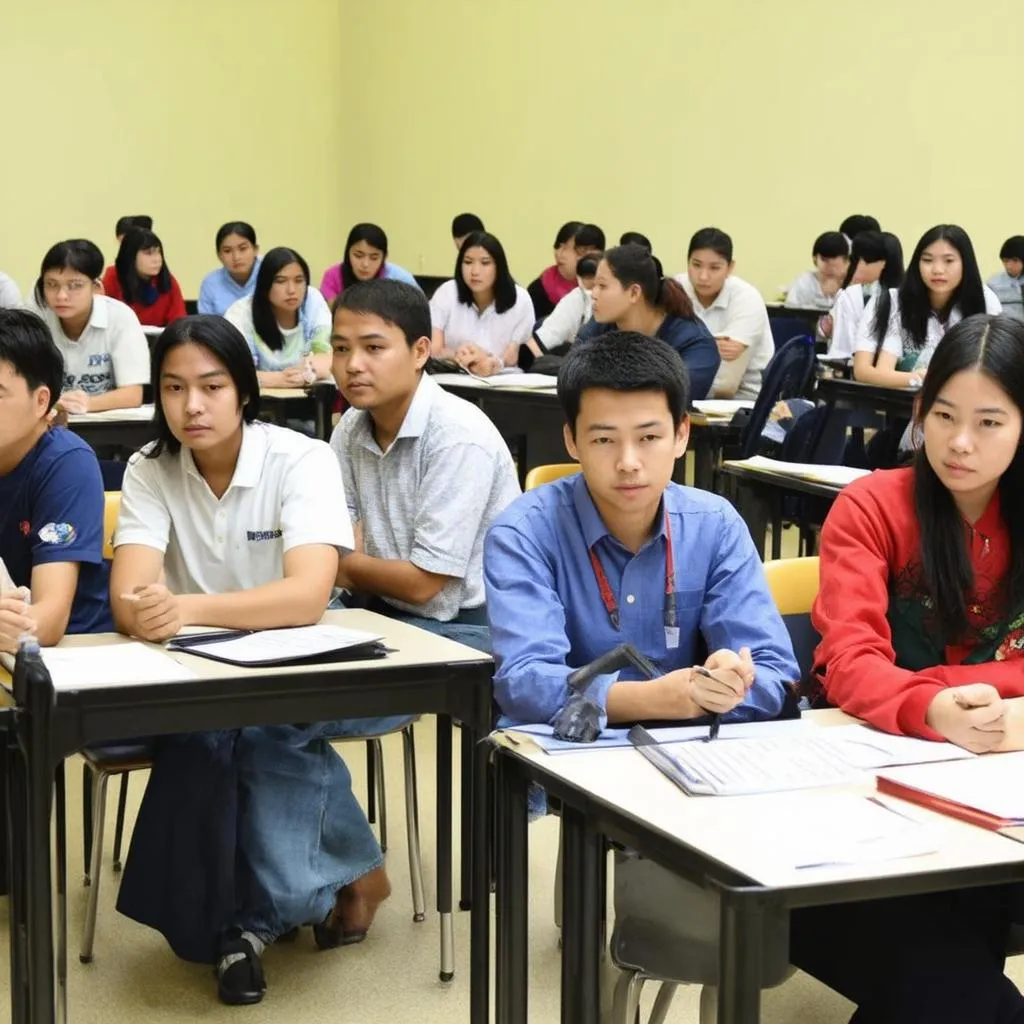 A group of students engaged in a tourism class