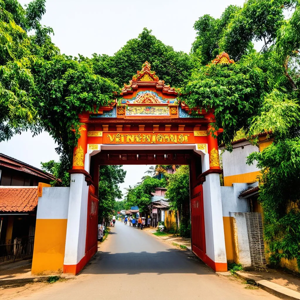 Traditional Vietnamese Village Entrance