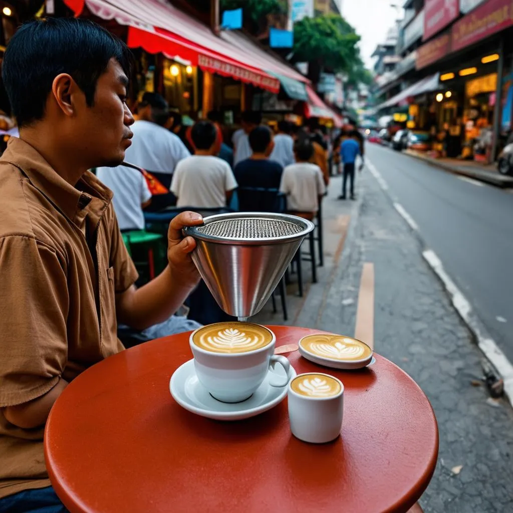 Enjoying Vietnamese Coffee