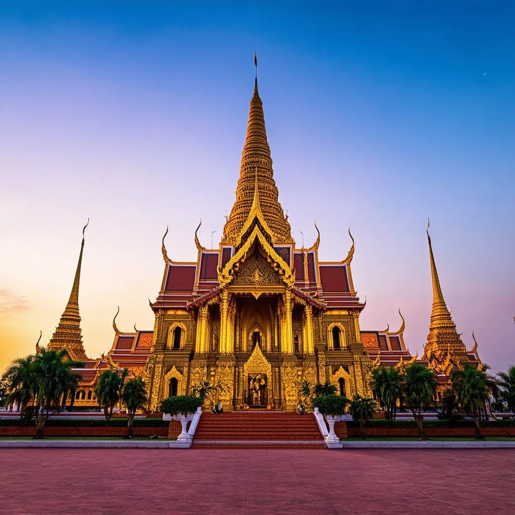 Magnificent Wat Arun Ratchawararam Ratchawaramahawihan Buddhist Temple in Bangkok, Thailand