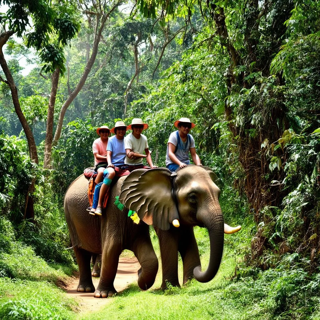 Elephant trekking in Yok Don National Park