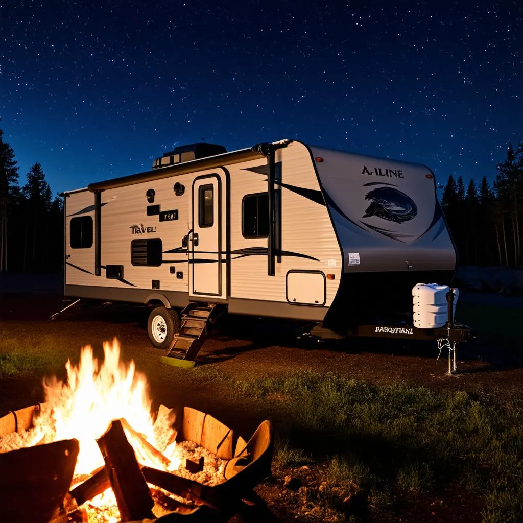 A-Line Travel Trailer at a Campsite