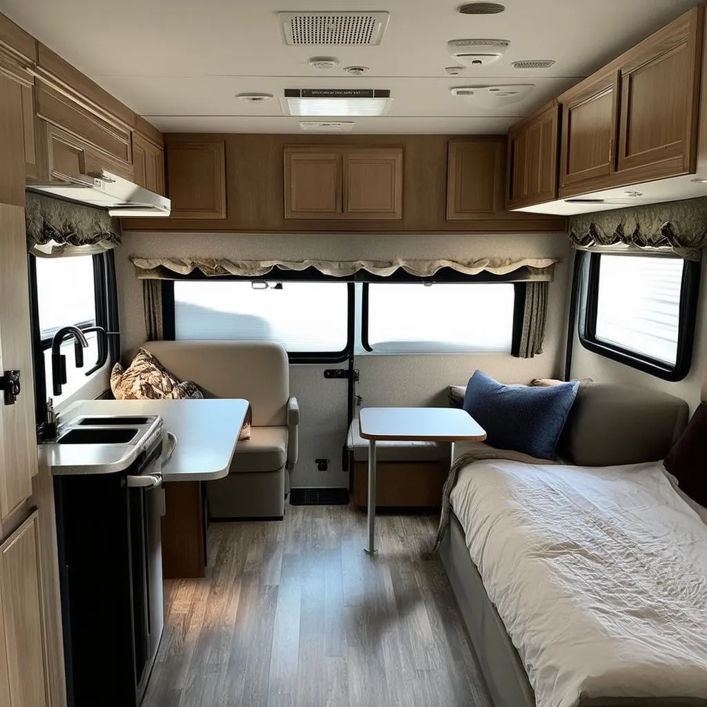 comfortable interior of an a-liner trailer