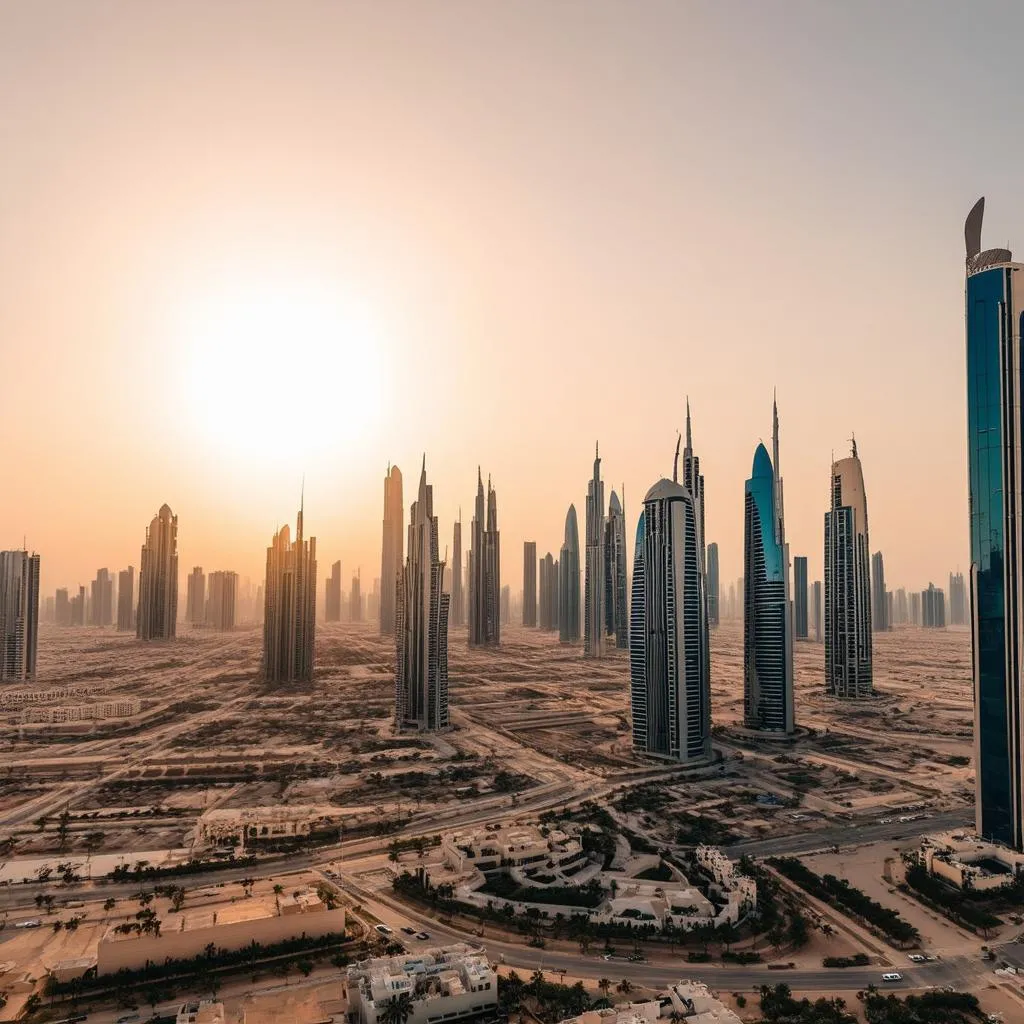 Abu Dhabi Skyline at Sunset