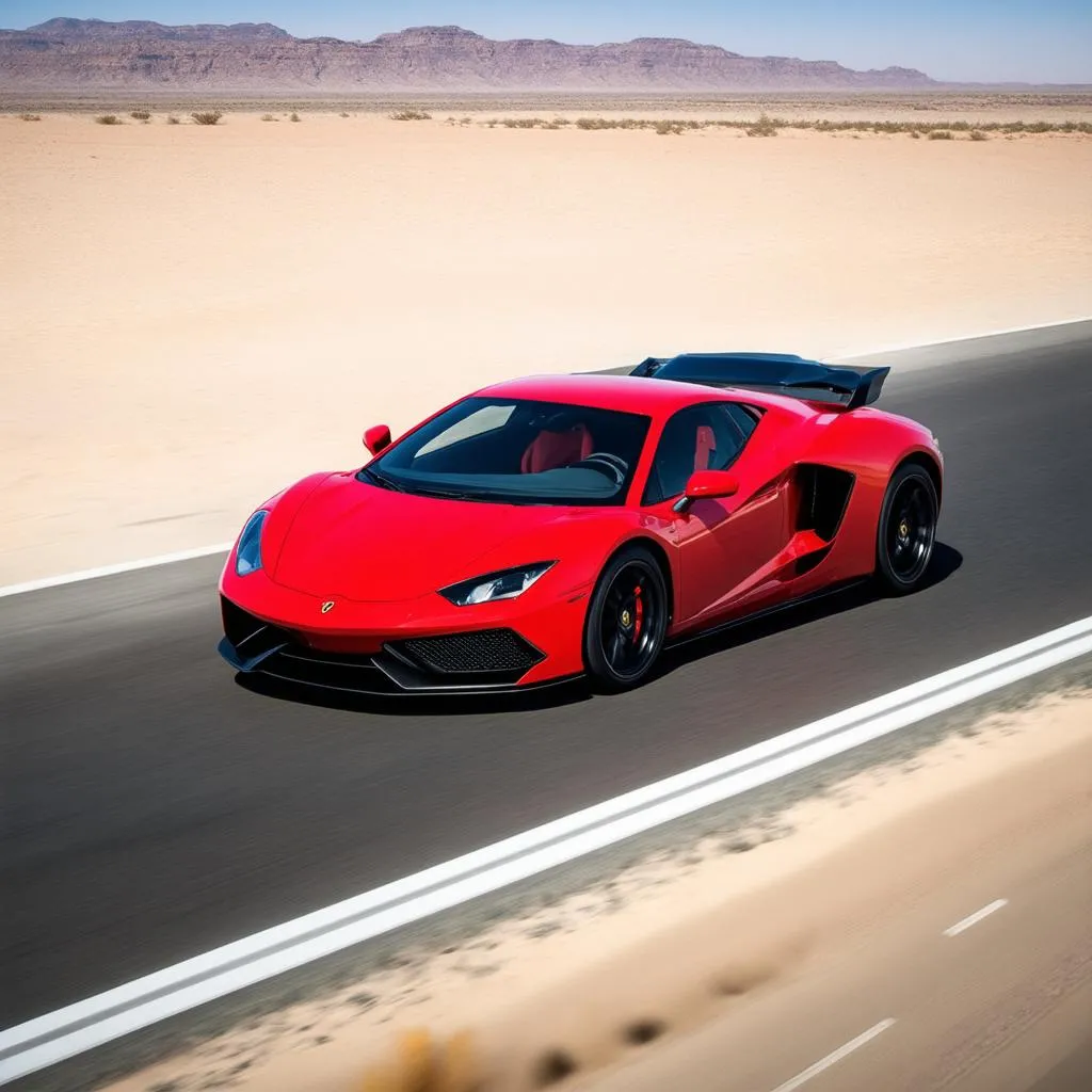 Car accelerating on a road