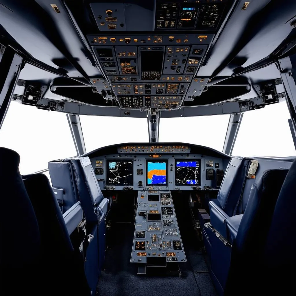 Modern Airplane Cockpit