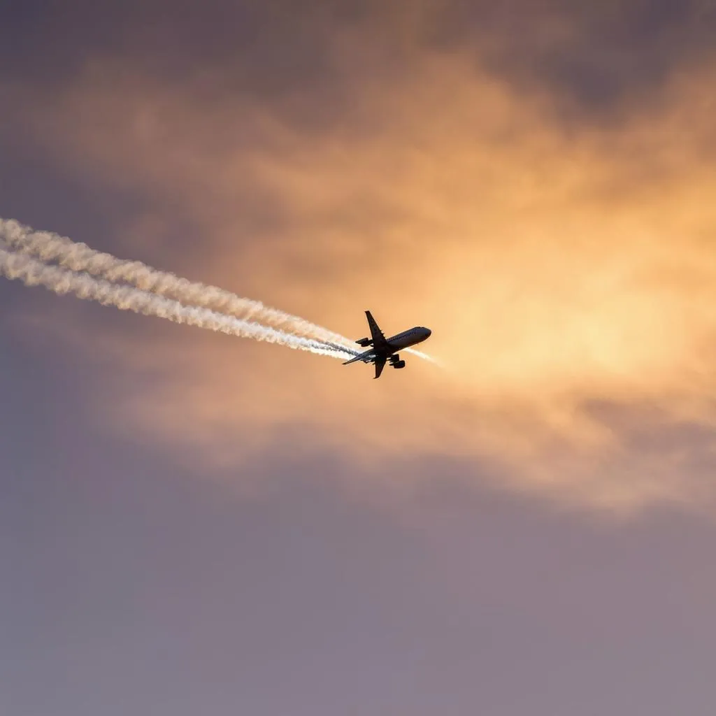 Airplane at Sunset