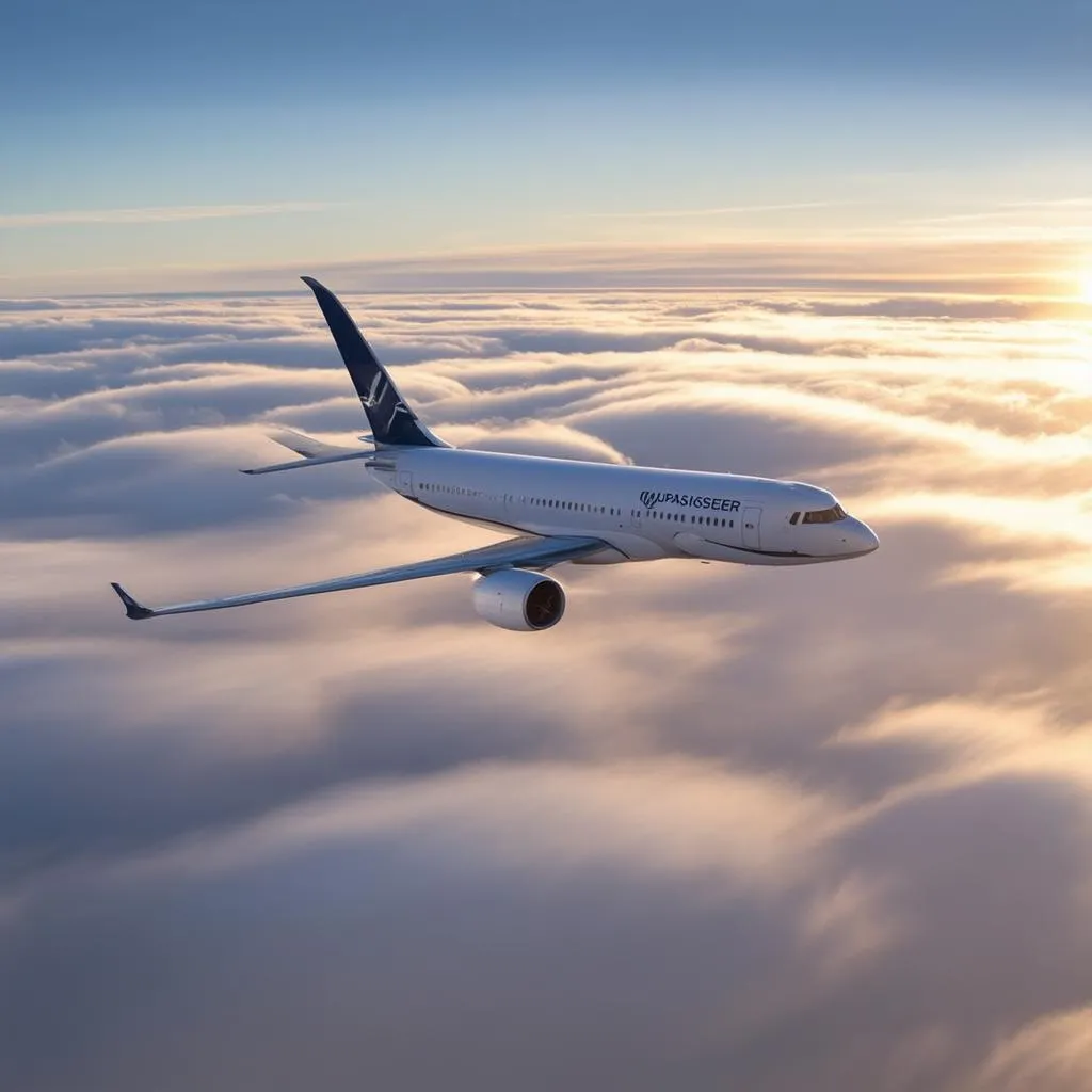 airplane flying over clouds