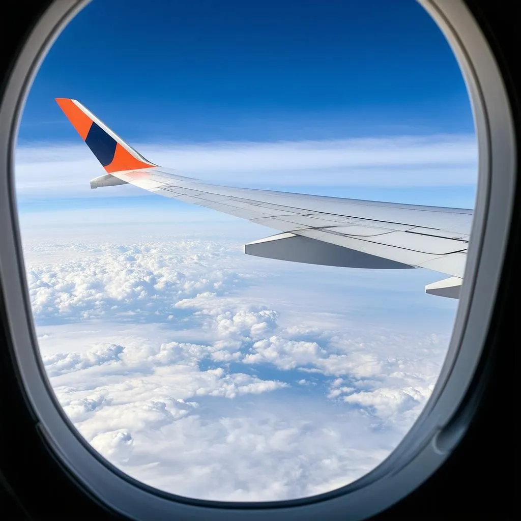 Airplane Window View