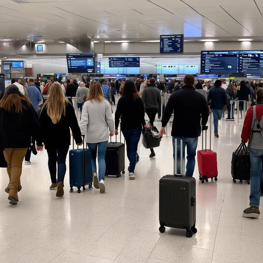 Crowded Airport Terminal