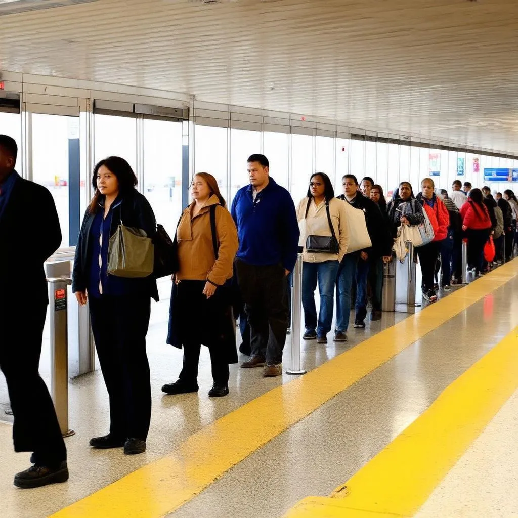 airport security line