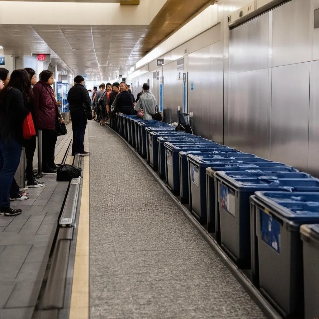 Long airport security line