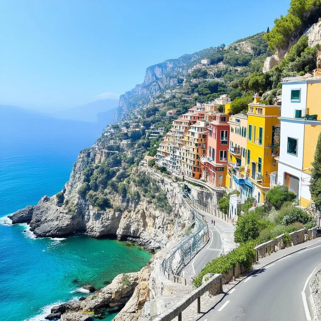 Winding road along the Amalfi Coast