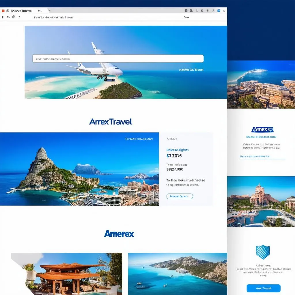 AmEx Travel website homepage