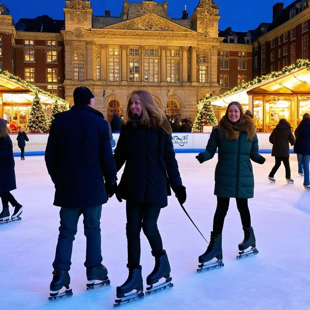 Amsterdam Ice Skating at Christmas