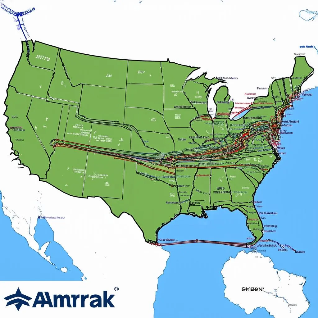 Amtrak routes map