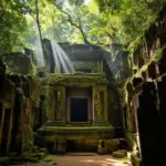 ancient ruins in a jungle