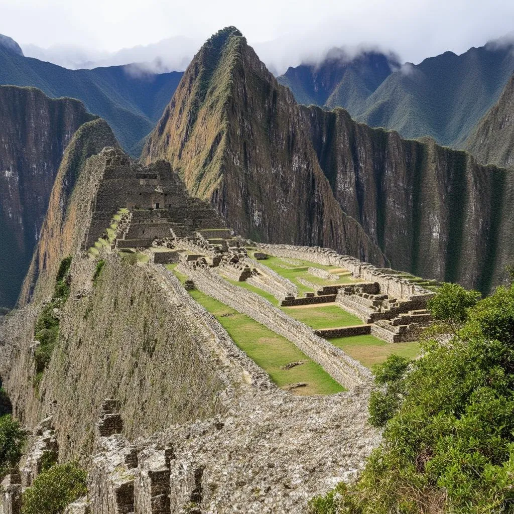 Inca Trail leading to Machu Picchu