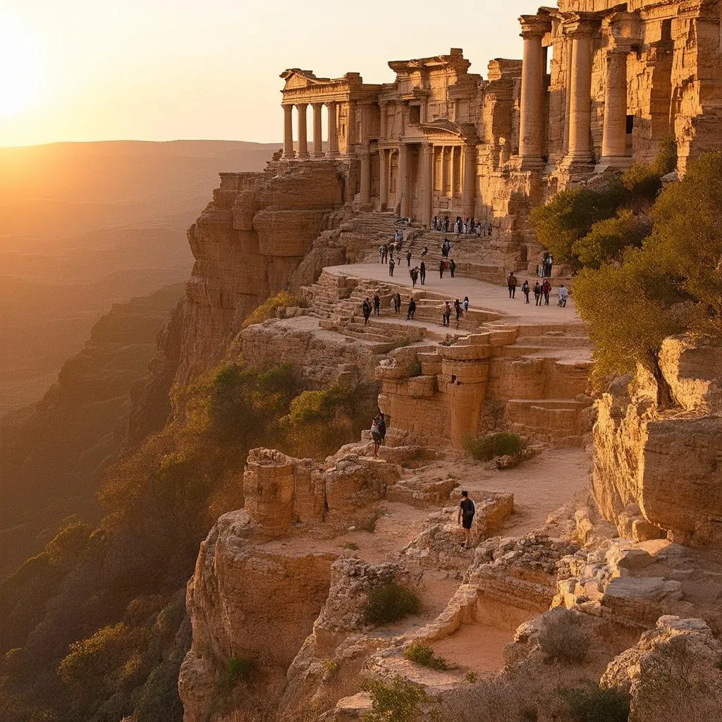 Ancient Ruins at Sunset