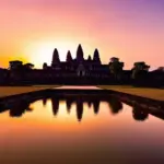 Angkor Wat sunrise over the reflection pond